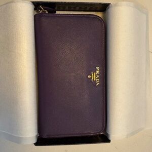 Saffiano Metal Prada Wallet Viola Color
